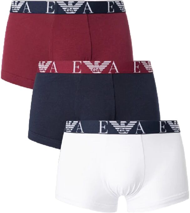 Giorgio Armani 3pk Boxer Uomo Art. 111357 3f715 BIANCO/MARIN/BORGOGN