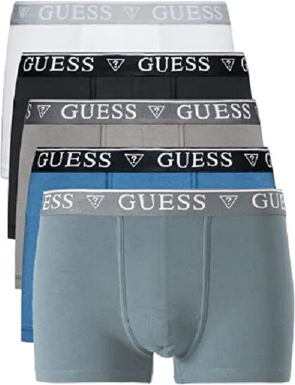 Guess Set 5 Boxer Uomo Art. U94g16 K6yw1 P-E 23 Colore Foto Misura A Scelta BLK WHT BLUE GREEN G