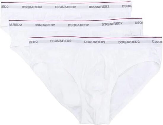 DSQUARED2 3 Slip Uomo Art Dcx610040 100 Colore Bianco Misura A Scelta BIANCO