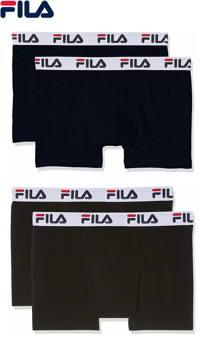 FILA 2 Boxer Uomo Art Fu5016 2 Colore E Misura A Scelta NERO L