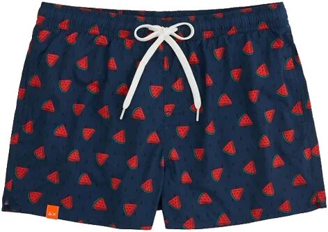 SUN68 Boxer Da Mare Uomo Art H31108 0730 Colore Blu Navy E Rosso Fuoco Misura A Scelta BLU NAVY E ROSSO FUOCO