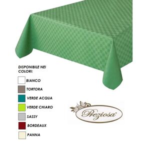 PREZIOSA Tovaglia Da Tavola Per 6 Art. Quadrotta Col. A Scelta Mis. 140x180 Cm VERDE CHIARO 140X180 CM