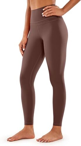 CRZ YOGA Donna Vita Alta Pantaloni Sportivi Leggings Fitness con Tasche - 71cm Taupe 46