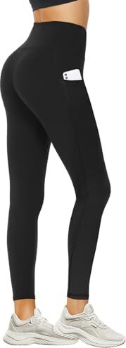 DDOBB Leggings da donna a vita alta, opachi, neri, sportivi, lunghi, per yoga, palestra, attività all'aria aperta, tutti i giorni, B-v Cross-nero, 48-54