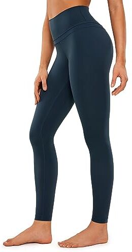 CRZ YOGA Donna Vita Alta Pantaloni Sportivi Leggings Fitness con Tasche - 71cm True Navy 46