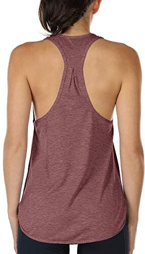 icyzone Canotta Sportiva da Donna Racerback Senza Maniche Top per Yoga Palestra Pilate (XS,Borgogna)