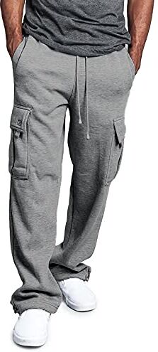 enaamiaz Pantaloni Sportivi Uomo Felpati Gamba Dritta Casual con Grandi Tasche e Coulisse Running Cotone Palestra Fitness Elasticizzati Larghi Jogging Tuta Sweat Pants