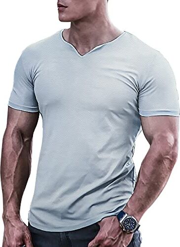 Muscle Alive Magliette e t-Shirt atletiche per Bodybuilding da Uomo Quick Dry Muscle T-Shirt da Allenamento in Rete a Maniche Corte Grigio XL