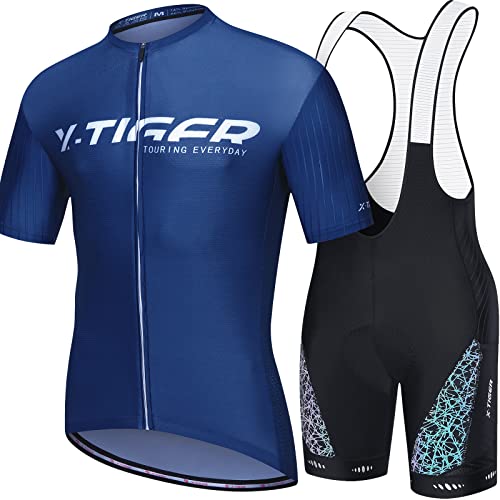 X-TIGER da Ciclismo Uomo 5D Gel Salopette Pantaloncini Corti Imbottiti Set di Abbigliamento Ciclista