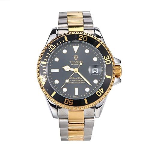 BlackPJenny TEVISE T801 Men Automatic Mechanical Watch Fashion Luminous Wristwatch Luxury 30M Daily Waterproof Steel Band Male Sport Clock