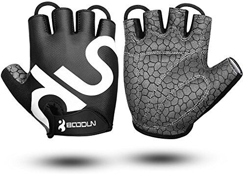 KONVINIT Guanti Ciclismo Strada Senza Dita Antiscivolo Estivi Bicicletta Bici MTB Gloves SBR Imbottito Anti-Shock da Uomo e Donna Nero XXL