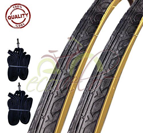 Deestone EBA28PAD 2 COPERTONI NEROPARA + 2 CAMERE d'Aria per Bicicletta Bici City Bike Trekking 700 X 28 1 5/8 1/8 (28-622)