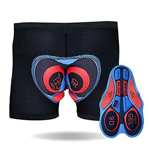 TOPTETN Pantaloncini da Ciclismo in Bicicletta Imbottiti 3D Leggeri e Traspiranti per Uomo e Donna (9D, XL)