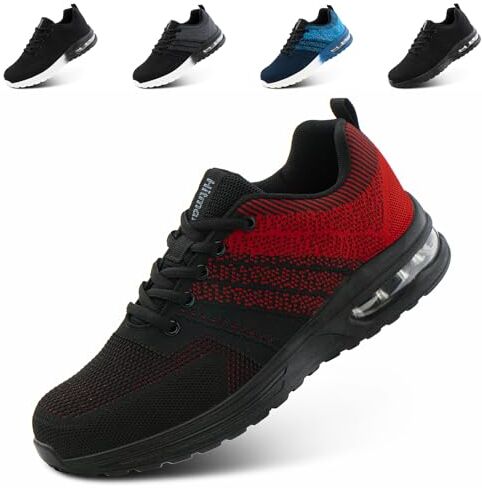 Hitmars Scarpe Ginnastica Uomo Scarpe Running da Corsa Donna Scarpe Sportive Sneaker da Ginnastica Tennis Leggere Outdoor Fitness Trekking Rosso EU 37