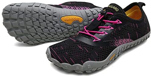 SAGUARO Scarpe Barefoot Minimaliste Donna Scarpe Multisport per Corsa/Allenamento/Trekking/Trail Running/Palestra/Camminata Scogli Sabbia Acqua - Morbido Comode e Leggere, Rosa Magenta, 38 EU