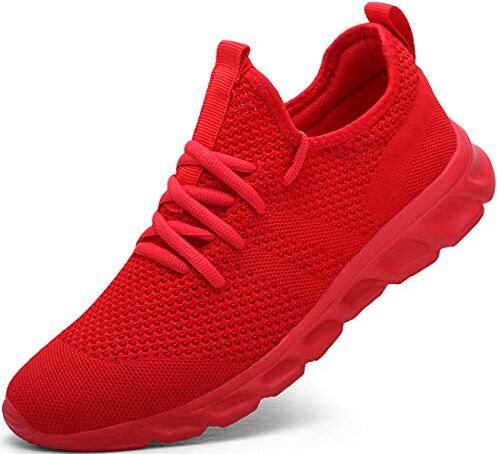 Damyuan Donna Scarpe da Running Ginnastica Camminata Sportive Trekking Tennis Trail Jogging Palestra Mesh Basket Sport Outdoor Fitness Sport Platform Sneakers Rosso 36 EU