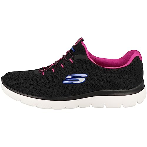 Skechers Summits, Scarpe da Ginnastica Donna, Nero Navy Mesh Hot Pink Blue, 36 EU