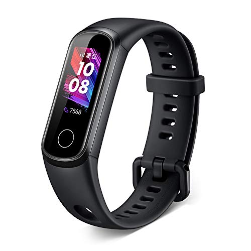 Leelbox Honor Band 5i Activity Tracker Smartwatch[Versione 2020]Orologio Fitness Saturimetro/Cardiofrequenzimetro da Polso/Contapassi/Musica/Ricarica Via USB Incorporato, Smartband Touchscreen 0.96"-Nero