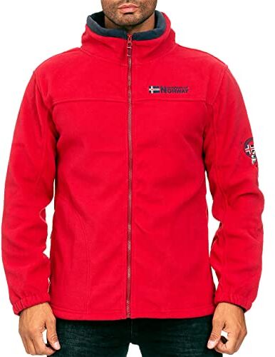 Geographical Norway Giacca in pile da uomo Texas Winter, Colore : rosso, M