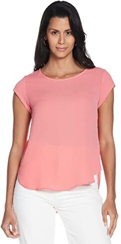 Only Onlvic S/S Solid Top Noos Wvn T-Shirt, Rosa (Tea Rose), 44 EU Donna