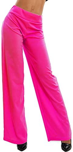 Toocool Pantaloni Donna a Palazzo Basic Elastico in Vita VI-9292 [XXL,Fuxia]