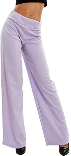 Toocool Pantaloni Donna a Palazzo Basic Elastico in Vita VI-9292 [M,Lilla]