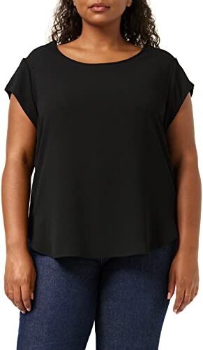 Only Donne Maglietta Blusa a Manica Corta in Tinta Unita con Scollo Rotondo, Camicetta T-Shirt Maglia Top ONLVIC, Colore:Nero, Taglia:34