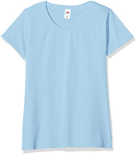 Fruit of the Loom Valueweight 5 Pack, T-Shirt Donna, Blu (Sky Blue YT), XS