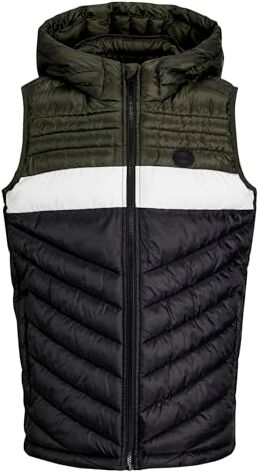 Jack & Jones JUNIOR Jjehero Bodywarmer Hood SN Jnr Gilet Trapuntato, Rosina/Dettaglio: Cerniera a Contrasto, 176 cm Bambino