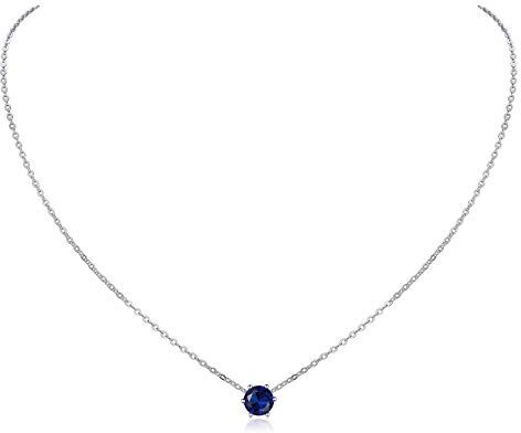 ChicSilver Collana Donna Piccolo Ciondolo Collanina in Argento Donna Ciondolo Zaffiro Settembre con Confezione Regalo