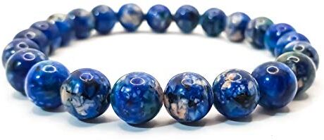 SPILLOX Bracciale Uomo Donna Elastico Da Vere Pietre Preziose Naturali Di 8mm Reiki Idea Regalo Di Compleanno Originale Diffusore Di Energia Guarigione Equilibrio (LAPISLAZZULI BLU)