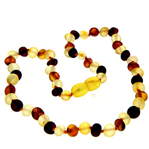 SilverAmber Jewellery - Collana in ambra baltica - Mista - Grezza - Perle di ambra genuina al 100% - Massima qualità - Dimensione: 50 cm - NRAWMIX50