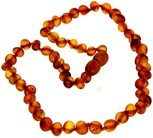 SilverAmber Jewellery - Collana in ambra baltica - Cognac - Grezza - Perle di ambra genuina al 100% - Massima qualità - Dimensione: 70 cm - NRAWCOG70