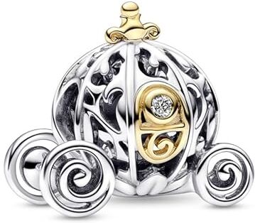 Pandora Charm Carrozza Incantata di Cenerentola 100 Anniversario Disney con Diamante Sintetico 0.015 ct TW GHI SI1 792553 C01 Taglia Unica Donna, TALLA ÚNICA, Acciaio inossidabile, Nessuna pietra