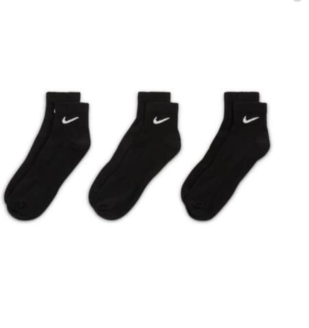 Nike - Calzini sportivi, unisex, colore bianco e nero, corti, misura: 34, 36, 38, 40, 42, 44, 46, 48, 50, SX7677, 42-46