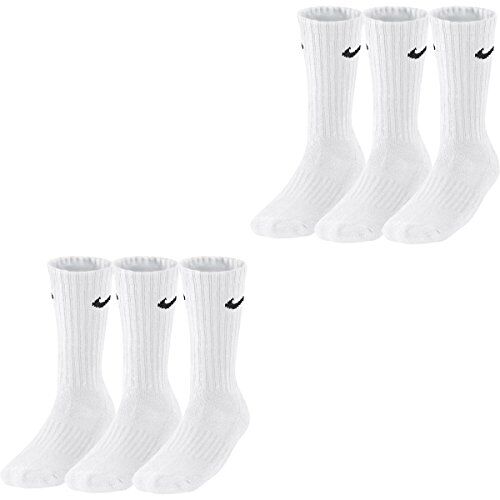 Nike SX4508 - 6 paia di calzini da uomo e donna, in bianco o nero o bianco grigio nero bianco 34/38 EU