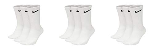 Nike Calzini “U NK Everyday Cush Crew”, di colore bianco, nero e grigio, in confezione da 3 paia Bianco / bianco / bianco. 38-42