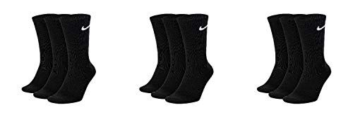 Nike Calzini “U NK Everyday Cush Crew”, di colore bianco, nero e grigio, in confezione da 3 paia nero / nero / nero. 34-38