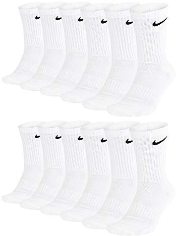 Nike Everyday Cushioned Crew - Calzini da allenamento da uomo, 6 paia, bianco, 38