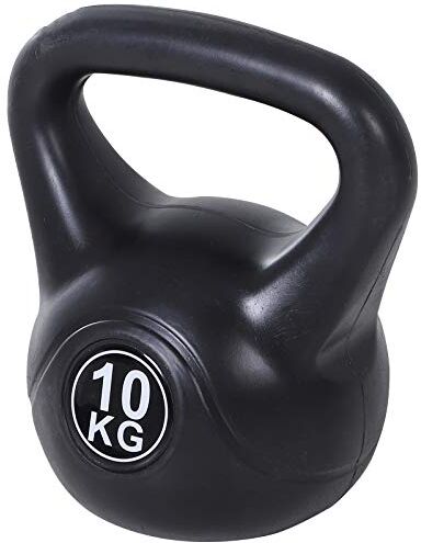 HOMCOM Kettlebell da 10 kg per Sport e Fitness in PVC con Sabbia e Maniglia Liscia Anti-Sfregamento