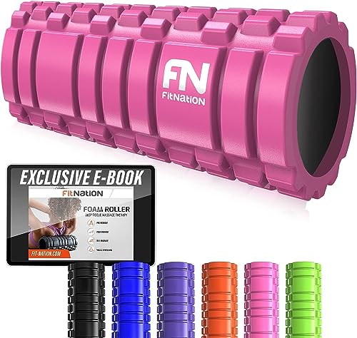 Fit Nation Foam Roller - Rullo Massaggiatore Indeformabile per Trigger Point Therapy - Automassaggio Muscolare a Rilascio Miofasciale - 33 X 14 cm - Ideale per Crossfit, Stretching, Yoga, Pilates, Fisioterapia