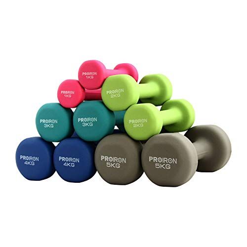 PROIRON Pesi Palestra in Casa Fitness e Palestra Manubri e Pesi Fitness Pesi per Palestra Manubrio (Set di 2) 1-10kg (Verde Scuro-2 x 3KG)