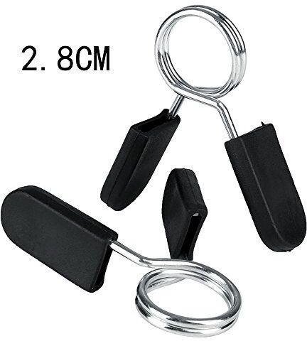 Weihuimei 2PCS 28mm 30mm 50mm bilanciere palestra peso bar manubri Lock morsetto clip a molla colletto con maniglia manubri bilanciere, as shown, 30mm