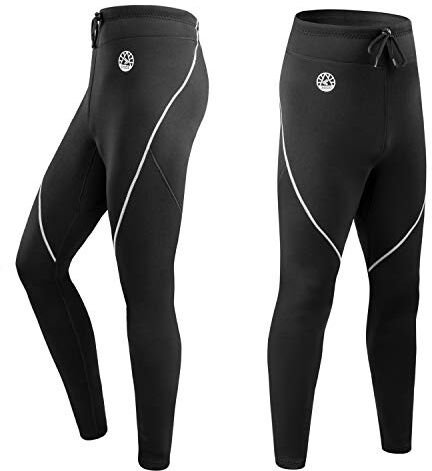 ZCCO Pantaloni da Muta da Uomo, Pantaloni Lunghi in Neoprene da 1,5 mm per Surf, Kayak, Nuoto, Immersioni, Canoa (Grigio, 3XL)