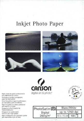 canson - carta fotografica opacainfinity digital photosatin, formato a6, 100 fogli, 260 g, colore: bianco
