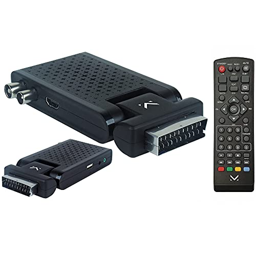 Majestic DEC 663N - Mini Decoder scart Digitale terrestre DVB-T/T2 HD, Ingresso USB, Telecomando, HDMI