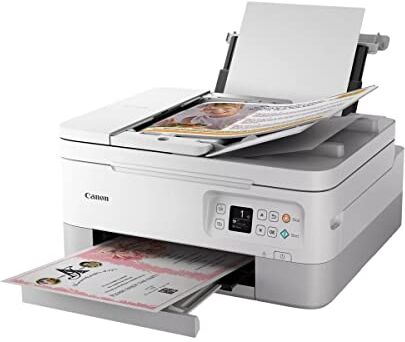 Canon Pixma Ts7451A Stampante Fotografica Inkjet Multifunzione 3-1 Wireless Con Adf, Bianca