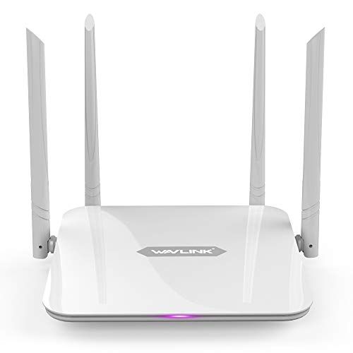WAVLINK AC1200 Dual Band Router WiFi a lungo raggio (2.4GHz 300Mbps + 5GHz 867Mbps) con 4 antenna esterna ad alto guadagno per Home Office Internet Gaming (WPS, Gigabit WAN)