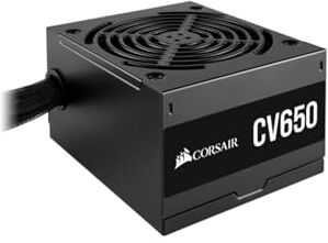 Corsair CV650 80 PLUS Bronze Non Modulare ATX 650 Watt Alimentazione Continua a Piena Potenza, Ventola a Bassa Rumorosità con Controllo Termico 120 mm, EU, Nero