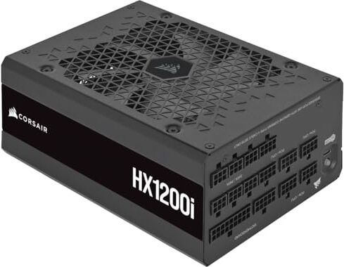 HX1200i Interamente Modulare Ultra-Silenzioso Alimentatore - Compatibilità con Standard ATX 3.0 e PCIe 5.0 - Ventola con Cuscinetto Fluidodinamico - CORSAIR iCUE - 80 PLUS Platinum - Nero